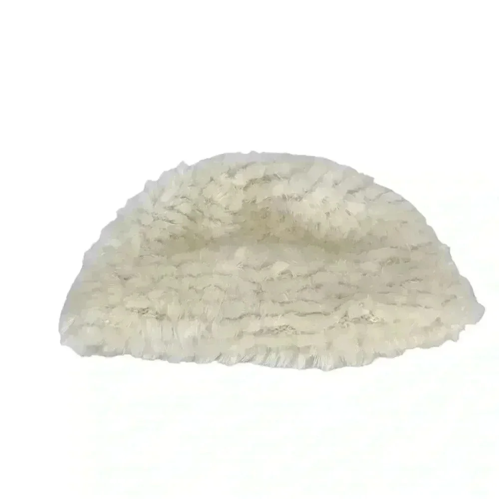 VINTAGE HAT HANSEN FAUX FUR WHITE WINTER MADE IN THE USA ADJUSTABLE CAP